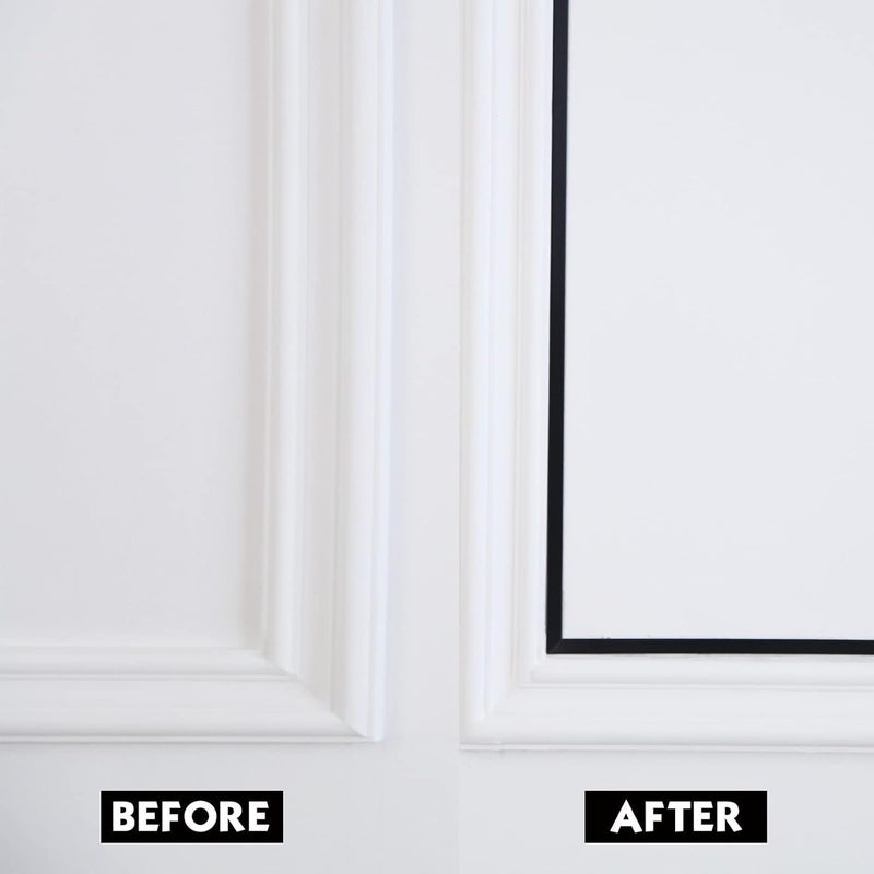 Trimold Matte Black Molding Trim, Peel and Stick Mirror Border Design, Flexible Wall Ceiling Floor Cabinet Tile Edge Moulding, 5m x 1cm - Image 5